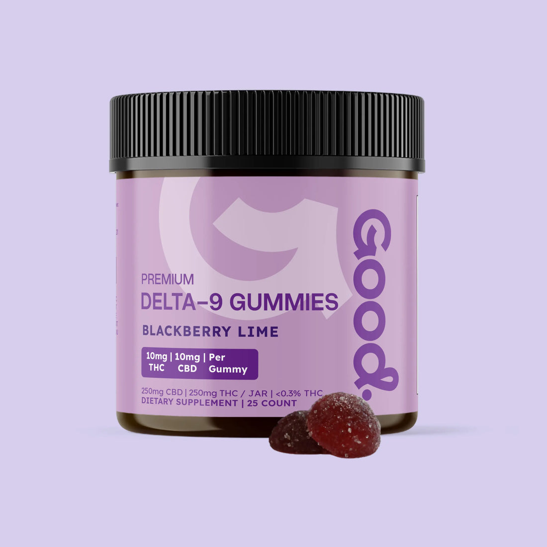 10mg Delta 9 THC Gummies (Blackberry Lime) - Good Organics