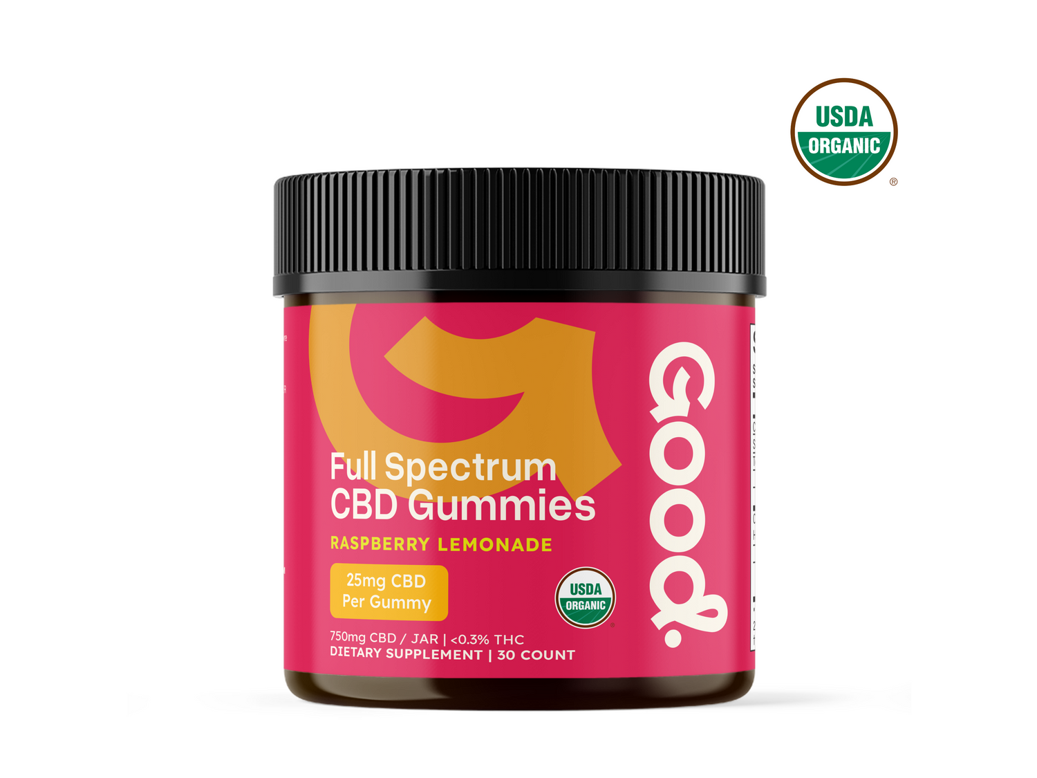 Full Spectrum CBD Gummies Raspberry Lemonade - Good Organics