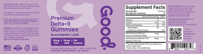 10mg Delta 9 THC Gummies (Blackberry Lime) - Good Organics