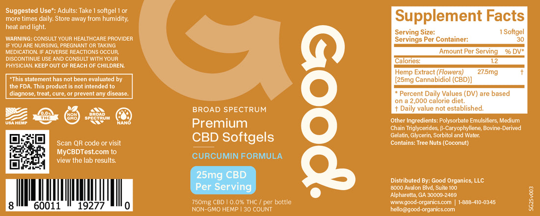 Curcumin Formula CBD Softgels - 25mg
