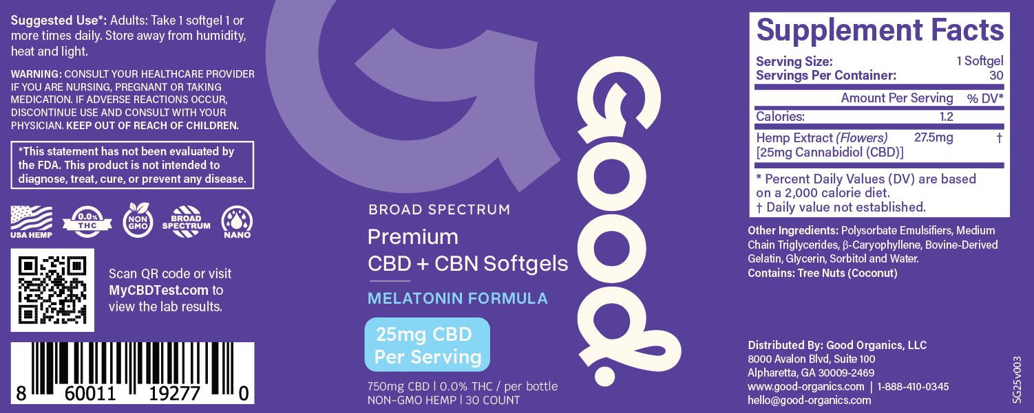 CBD Sleep Softgels with CBN - 25mg