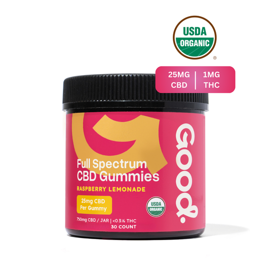 USDA Organic Raspberry Lemon Gummies - 25mg