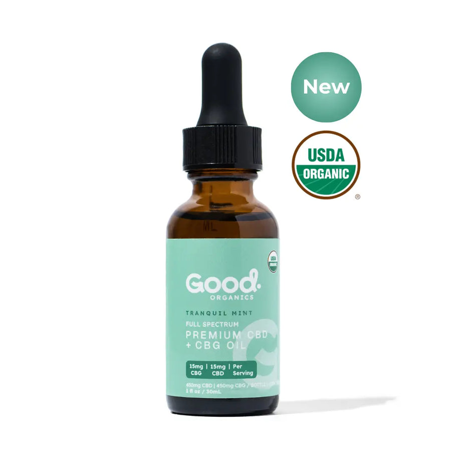 USDA Organic Tranquil Mint CBD CBG Tincture