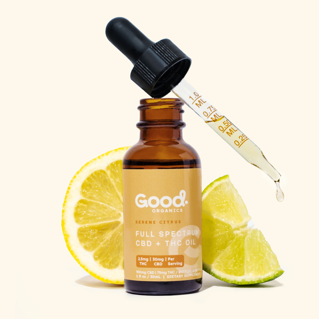 Serene Citrus Full Spectrum Tincture - 30mg CBD : 2.5mg THC